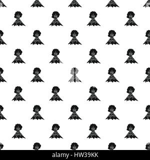 Eruption of volcano pattern, simple style Stock Vector