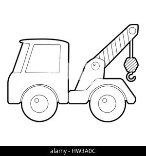 Car towing truck icon, isometric 3d style Stock Vector