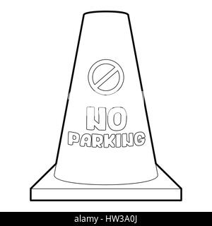 No parking cone icon, isometric 3d style Stock Vector