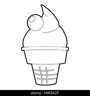 Ice cream icon, isometric 3d style Stock Vector