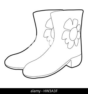 Rubber boots icon, isometric 3d style Stock Vector