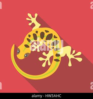 Spotted lizard icon, flat style Stock Vector