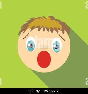 Scared icon, flat style Stock Vector