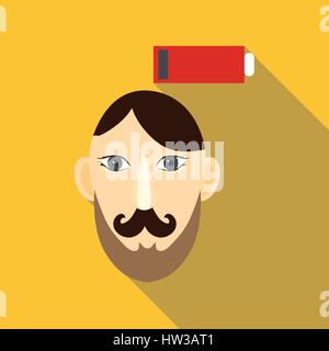 Brain power icon, flat style Stock Vector