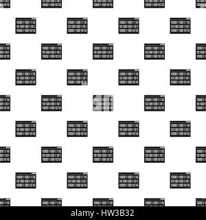 Binary code on screen pattern, simple style Stock Vector