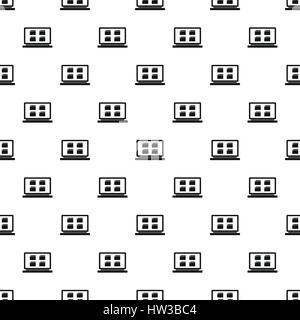 Folder on laptop pattern, simple style Stock Vector