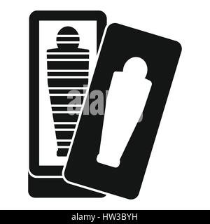 Mummy in sarcophagus icon, simple style Stock Vector