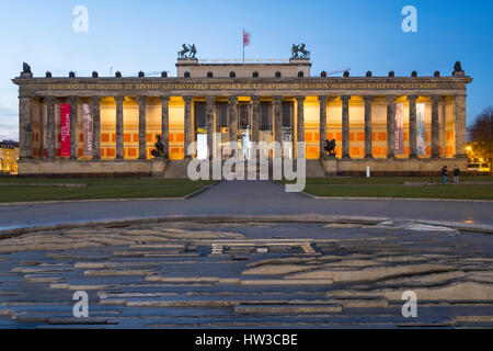 Night view of Altes Museum in Lustgarten in Mitte, Berlin, Germany Stock Photo