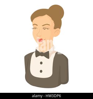 Maid icon, cartoon style Stock Vector