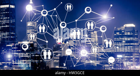 Modern wireless technologies as means of communucation and netwo Stock Photo