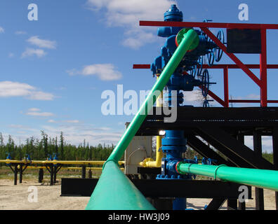 the Oil well. equipment for collecting oil. Stock Photo