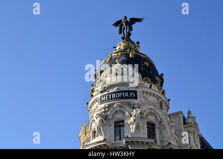 Metropolis Building in Madrid, Spain Stock Photo