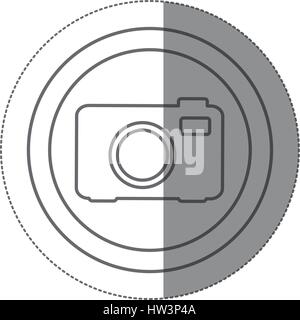 sticker silhouette circular frame with tech camera Stock Vector Image ...