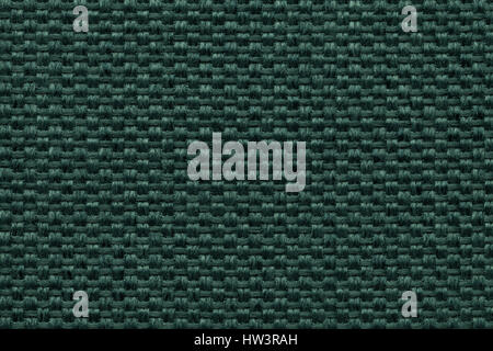 Dark green background with checkered pattern, closeup. Structure of the fabric macro. Stock Photo