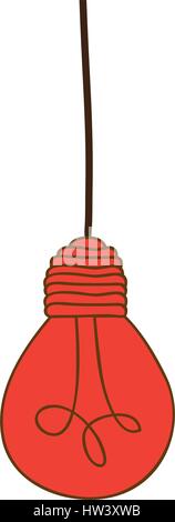 silhouette of red light bulb pendant Stock Vector