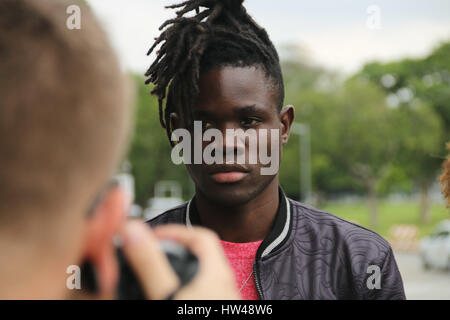 Sao Paulo, Brazil. 17th Mar, 2017. Changes in the 43rd edition of São Paulo Fashion Week held at Bienal do Ibirapuera Park in Sao Paulo, SP. Credit: Foto Arena LTDA/Alamy Live News Stock Photo