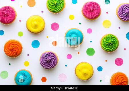 Colorful cupcakes on a white background Stock Photo