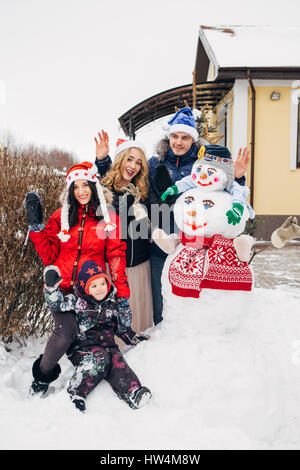 Big family celebrating New Year and Christmas Stock Photo