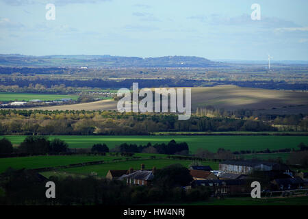 The view towards Waddesdon from Pitstone Hill Stock Photo