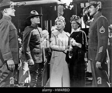 THE LONG GRAY LINE  1955 Columbia film directed by John Ford  with Tyrone Power and Maureen O'Hara at right Stock Photo