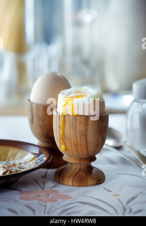 Soft boiled eggs for breakfast Stock Photo