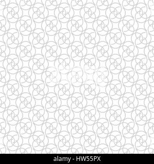 Seamless pattern. Abstract geometrical background. Modern stylish texture. Regularly repeating elegant ornament with intersecting outline circles and  Stock Vector