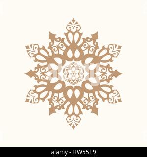 Circular pattern in arabic style. Round stylish ornament. Stylized six-pointed star. Vector element of graphic design Stock Vector