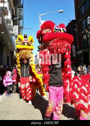 Chinese New Year Parade, Chinatown, New York City, America, USA Stock Photo