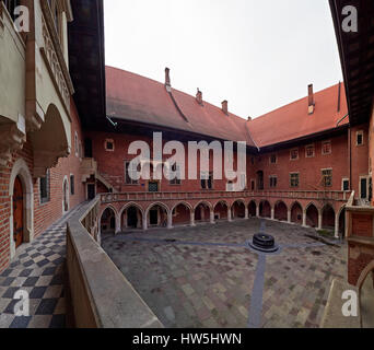 Krakow courtyard of the Collegium Maius Academy University where Copernicus studied between 1491 and 1495 Poland Stock Photo