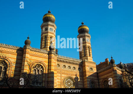 Dohány Street or Great Jewish Synagogue nagy zsinagóga. The Second largest Synagogue in the world built in Moorish Revival Style. Budapest Hungary, So Stock Photo
