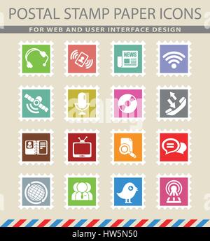 Communication icons for web icons and user interface Stock Vector