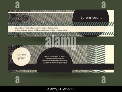 Grunge textured flyer template. Vector illustration. Abstract grungy horizontal layout with copy-space. Creative military style leaflet template. Mode Stock Vector