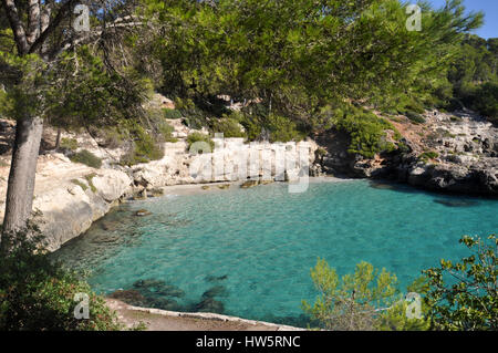 Cala Mitjana view on Menorca Balearic island in Spain Stock Photo