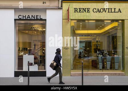 France, Paris, Faubourg Saint-Honore street, Chanel store Stock Photo