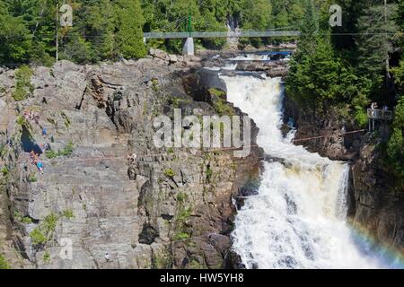 Canada, Quebec province, Beaupre, Canyon Sainte Anne and its 74 meters fall, via ferrata Stock Photo