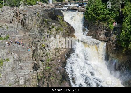 Canada, Quebec province, Beaupre, Canyon Sainte Anne and its 74 meters fall, via ferrata Stock Photo