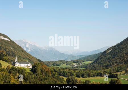 France, Savoie, Plancherine, Bauges mountain range, cistercian monastery of Notre Dame de Tamie Stock Photo
