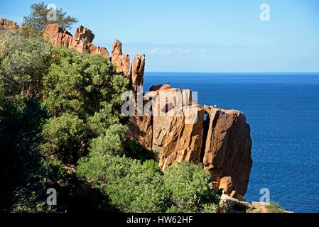 Italy, Sardinia, Tyrrhenian Sea, Arbatax, wild rocky coast Stock Photo