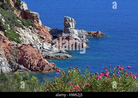 Italy, Sardinia, Tyrrhenian Sea, Arbatax, wild rocky coast Stock Photo