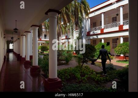 Zimbabwe, Matabeleland North Province, Victoria Falls, Victoria Falls Hotel, patio Stock Photo