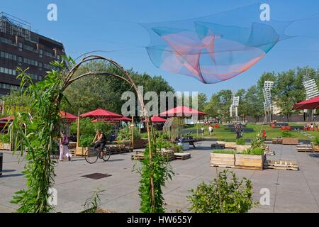 Canada, Quebec province, Montreal, Emilie Gamelin Square, the Gamelin gardens Stock Photo