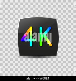 High-definition video sign  isolated on grey background, design of digital devices, vector illustration. Stock Vector