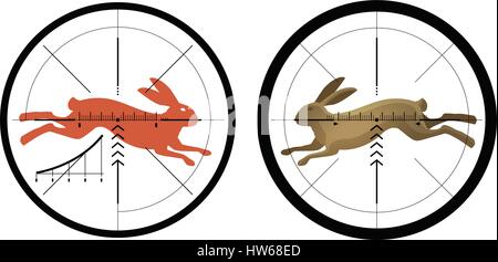 Hunting icon. Reticle, crosshair. Target symbol. Vector illustration Stock Vector