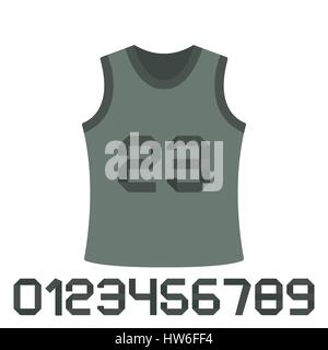 Set of numbers from zero to nine, isolated on white background, material for printing on shirts, vector illustration. Stock Vector