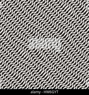 Hand Drawn Triangle Waves. Vector Seamless Black and White Pattern. Stock Vector