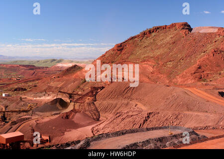 Iron ore mine pit Pilbara region Western Australia Stock Photo