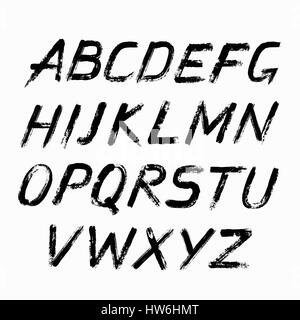 ABC Grunge Painted Brush Strokes Stock Vector
