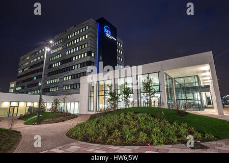 Glasgow Caledonian University at night Stock Photo