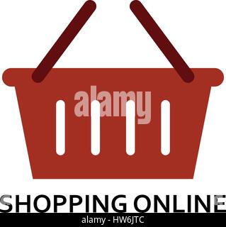 shopping basket icon online shopping illustrated on a white background ...