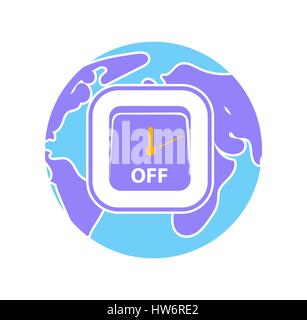 Icon Holiday - Earth Hour. Icon in the linear style Stock Vector